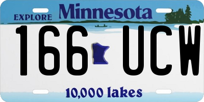 MN license plate 166UCW