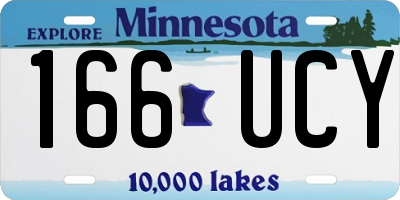 MN license plate 166UCY