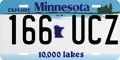MN license plate 166UCZ