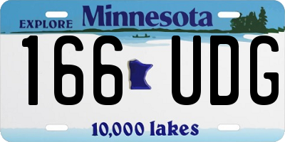 MN license plate 166UDG