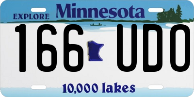 MN license plate 166UDO