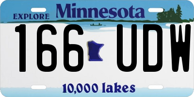 MN license plate 166UDW