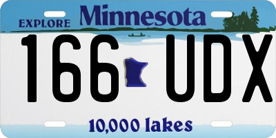 MN license plate 166UDX