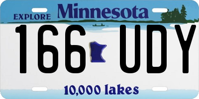 MN license plate 166UDY