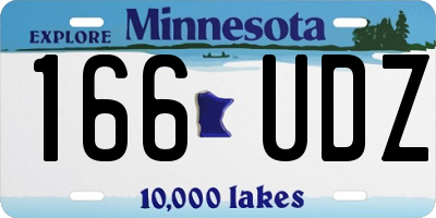 MN license plate 166UDZ