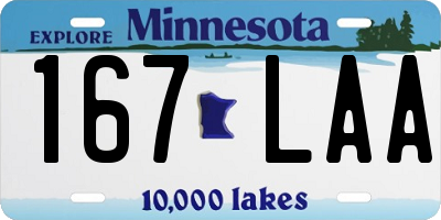 MN license plate 167LAA