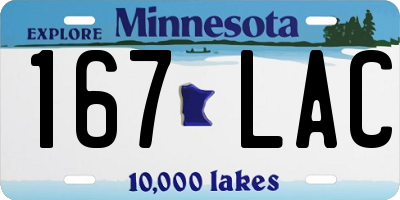 MN license plate 167LAC