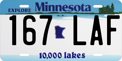 MN license plate 167LAF