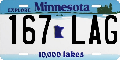 MN license plate 167LAG