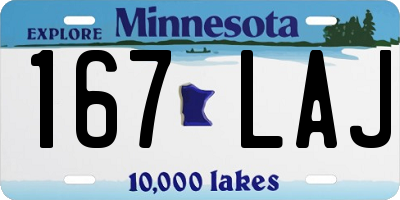 MN license plate 167LAJ