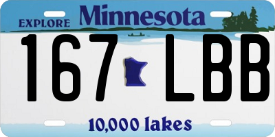 MN license plate 167LBB
