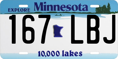 MN license plate 167LBJ