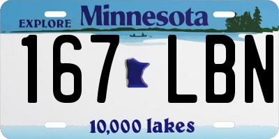 MN license plate 167LBN
