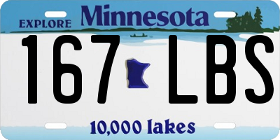 MN license plate 167LBS