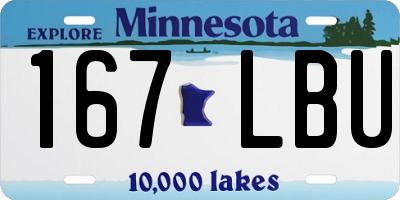 MN license plate 167LBU