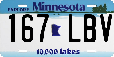MN license plate 167LBV