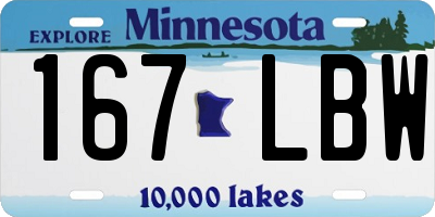 MN license plate 167LBW