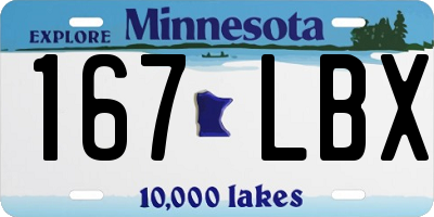 MN license plate 167LBX