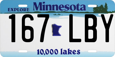 MN license plate 167LBY
