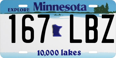 MN license plate 167LBZ