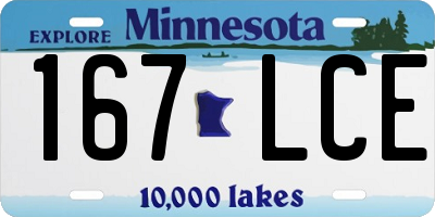 MN license plate 167LCE