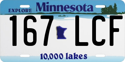 MN license plate 167LCF