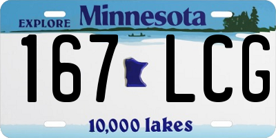 MN license plate 167LCG