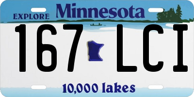 MN license plate 167LCI