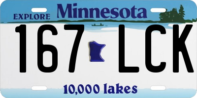 MN license plate 167LCK