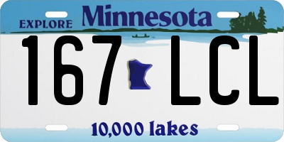 MN license plate 167LCL