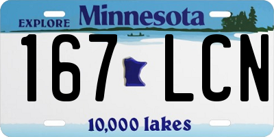MN license plate 167LCN