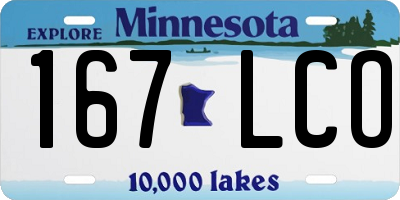 MN license plate 167LCO