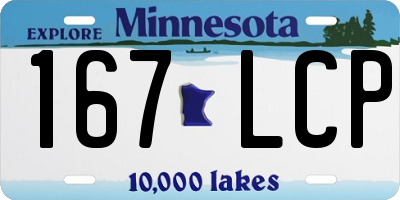 MN license plate 167LCP