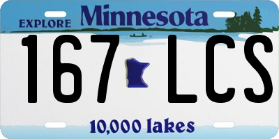 MN license plate 167LCS