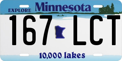 MN license plate 167LCT
