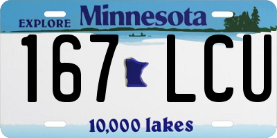 MN license plate 167LCU