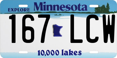 MN license plate 167LCW