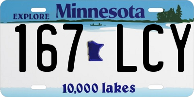 MN license plate 167LCY