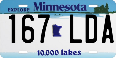 MN license plate 167LDA