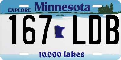 MN license plate 167LDB