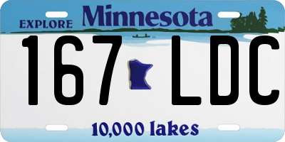 MN license plate 167LDC