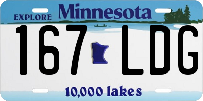 MN license plate 167LDG