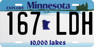 MN license plate 167LDH