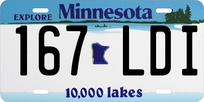 MN license plate 167LDI