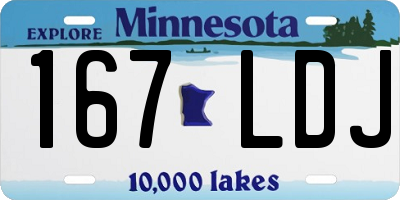 MN license plate 167LDJ