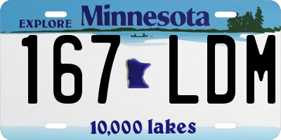 MN license plate 167LDM