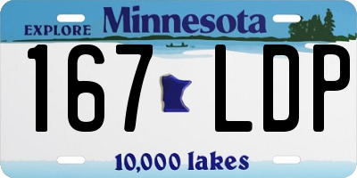 MN license plate 167LDP