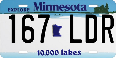 MN license plate 167LDR