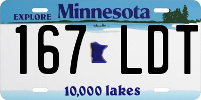 MN license plate 167LDT