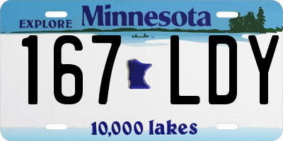 MN license plate 167LDY